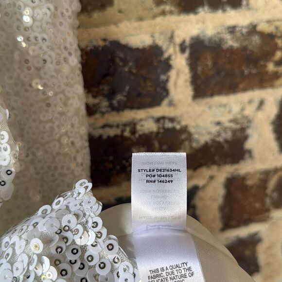 NWT Lulus Force Of Fashion White Sequin Backless Mini Dress XS - Picture 9 of 9